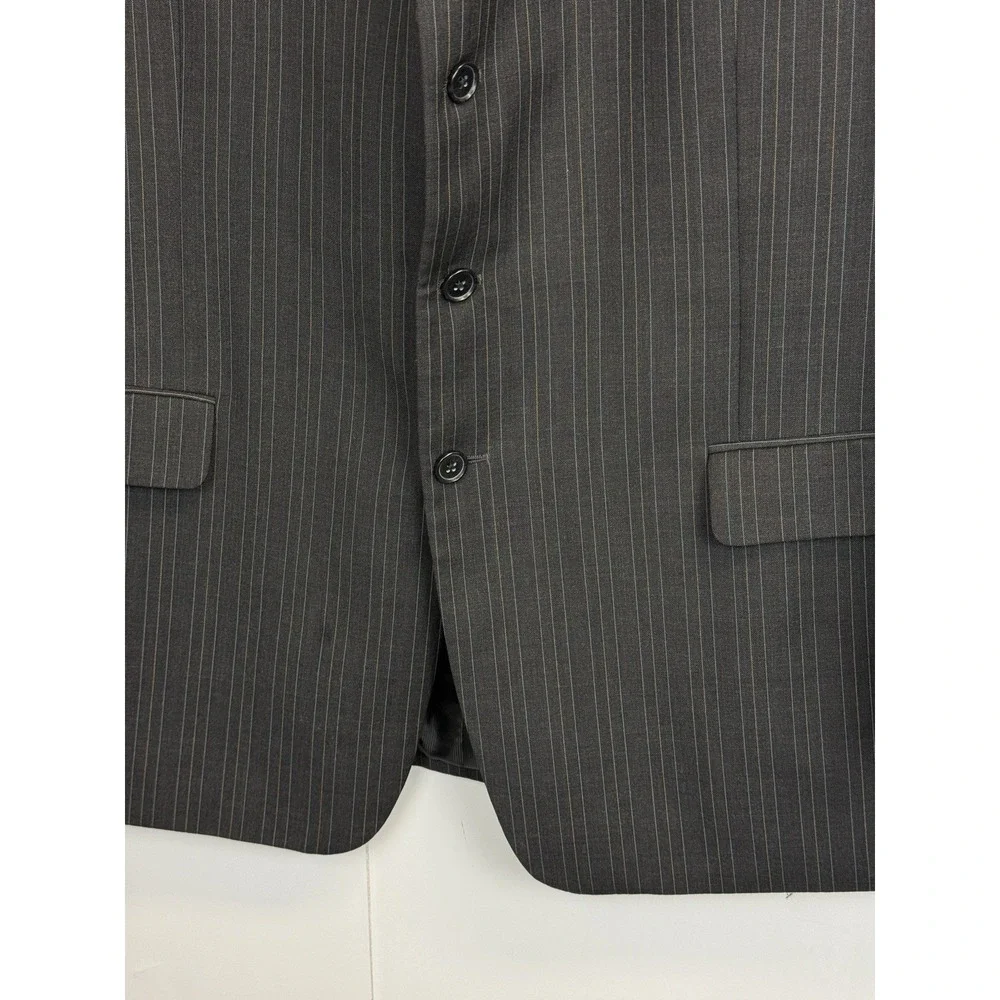 Martina Franca Wool 2-pc Suit Men's 48L 3 Button Blazer‎ 40X31 Pants Grey Stripe